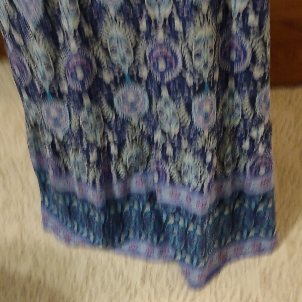 Talbots Blue and Purple Floral Maxi Dress - Picture 9 of 12